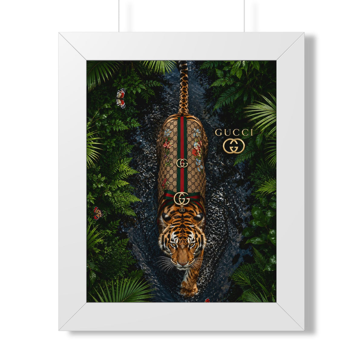 Framed Poster — Luxury Tiger Gucci-Inspired Wall Art