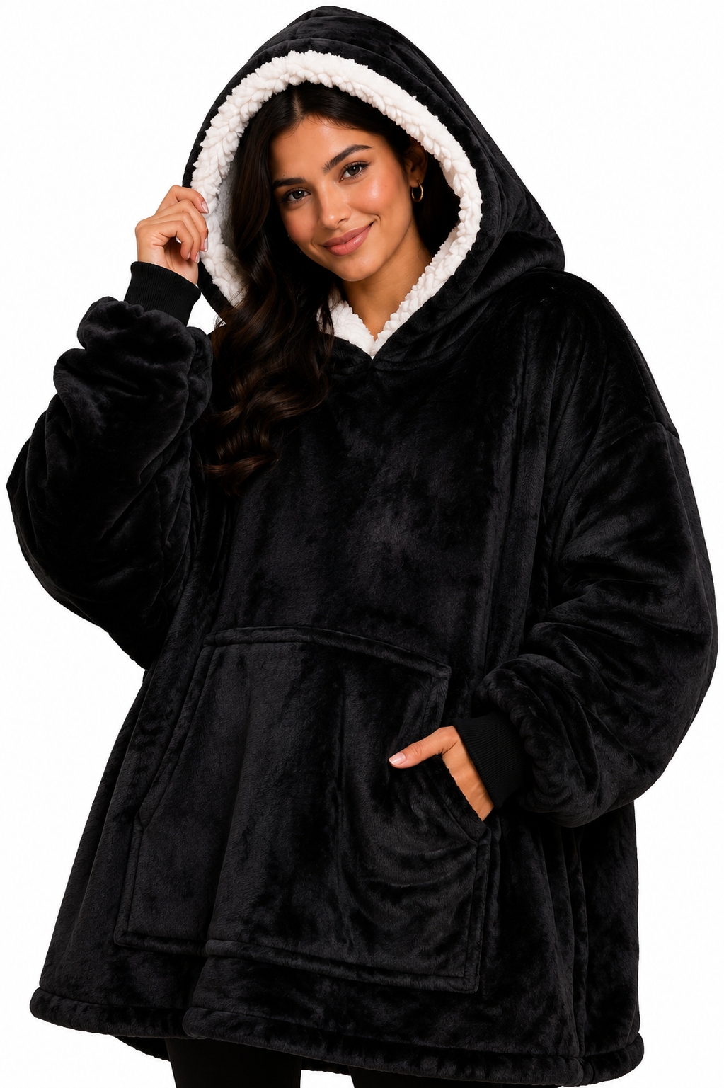 Black Oversized Blanket Hoodie