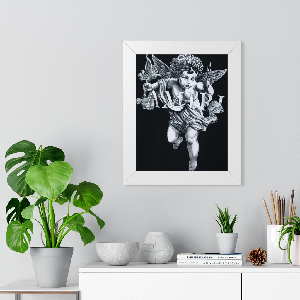 framed poster Amiri love  Angel — Vintage Black & White Wall Art