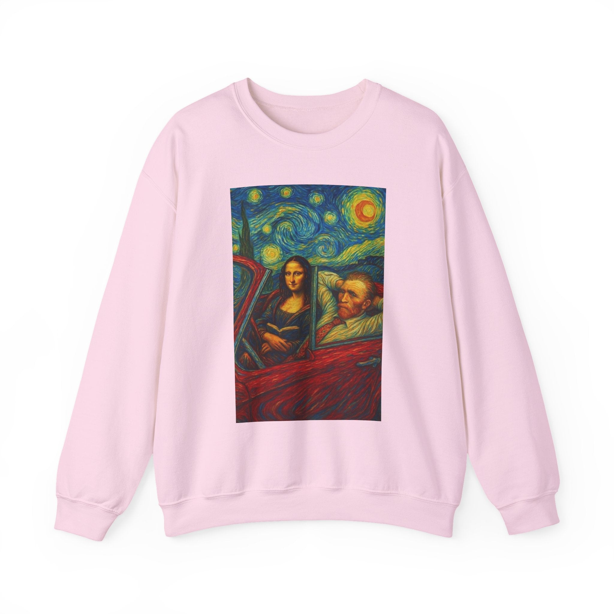 Mona Lisa and Van Gogh Starry Night sweatshirt | Art Mashup Crewneck