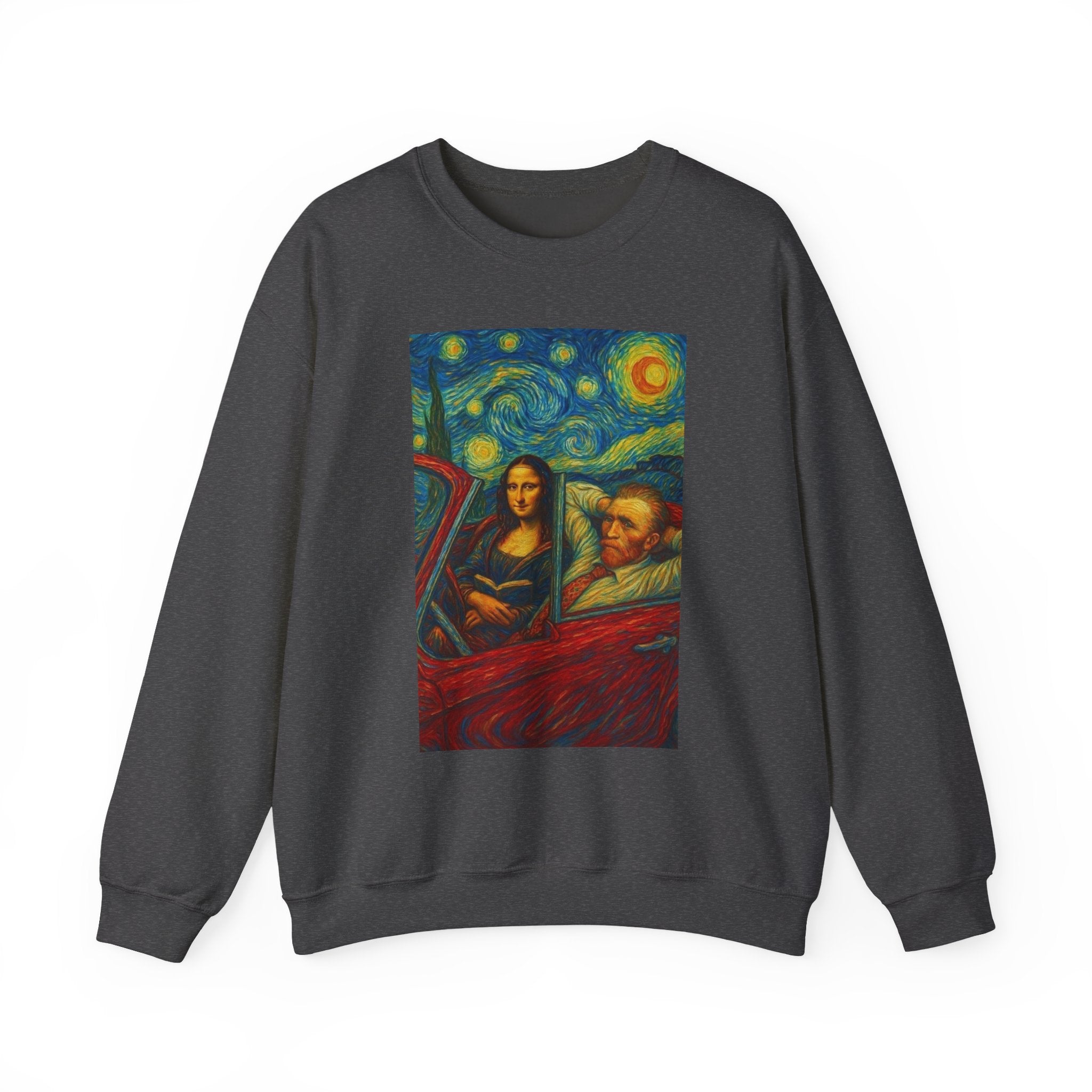 Mona Lisa and Van Gogh Starry Night sweatshirt | Art Mashup Crewneck