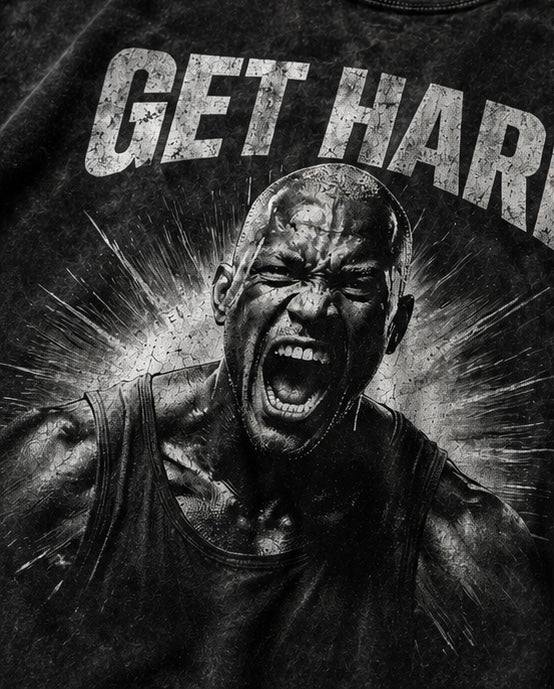 david goginsGet Hard Oversized Acid Wash Tee