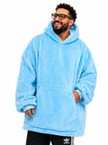 Sky Blue Oversized Blanket Hoodie | Ultra Soft Wearable Fleece Hoodie Blanket