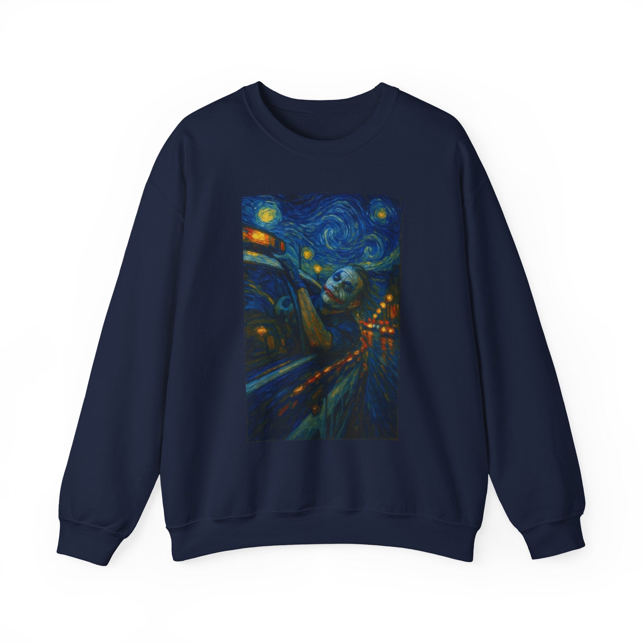 joker Starry Night Cityscape Sweatshirt | Van Gogh Inspired Art Print
