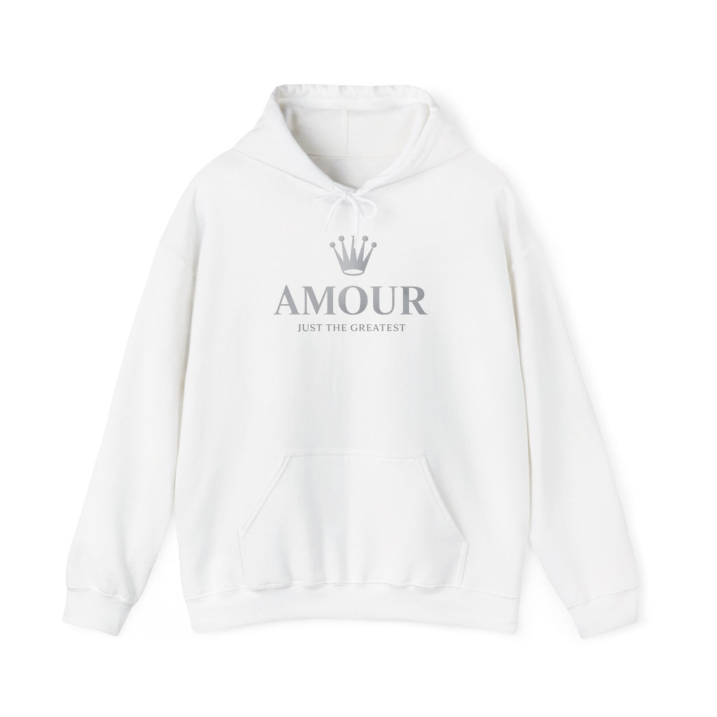 Amour just the greatest Crown Hoodie — Chic 'Amour' Graphic Pullover