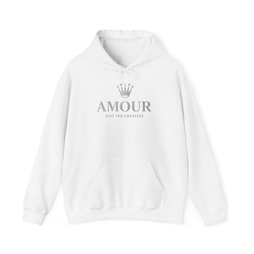 Amour just the greatest Crown Hoodie — Chic 'Amour' Graphic Pullover