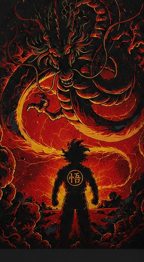 Goku Dragon Awakening Oversized Acid Wash Tee