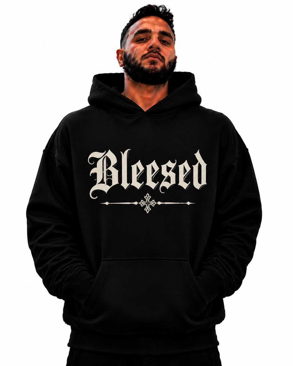 Blessed  Hoodie – 'Blessed' Script Pullover Sweatshirt