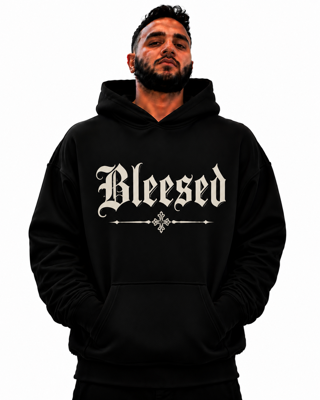 Blessed  Hoodie – 'Blessed' Script Pullover Sweatshirt