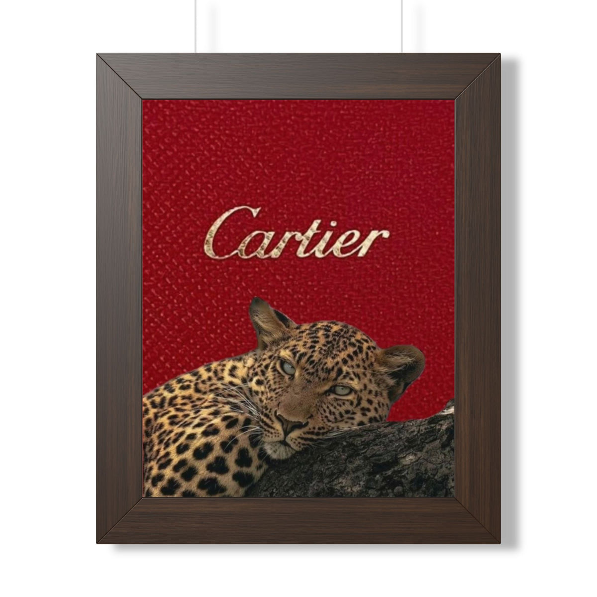 Framed Poster — Luxe Leopard 'Cartier' Vertical Wall Art