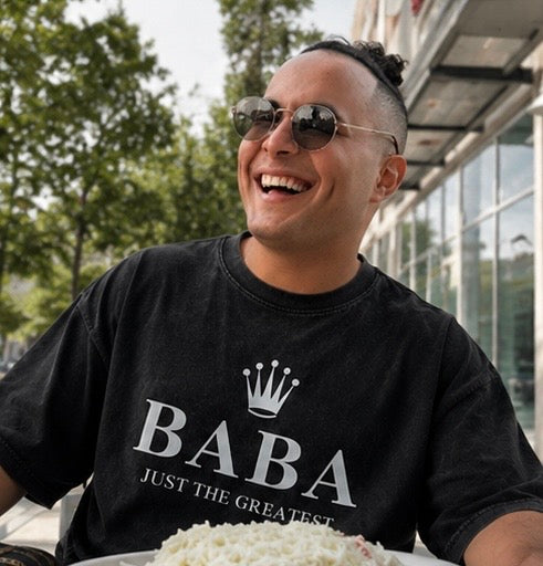 Baba Just The Greatest Oversized Acid Wash Tee