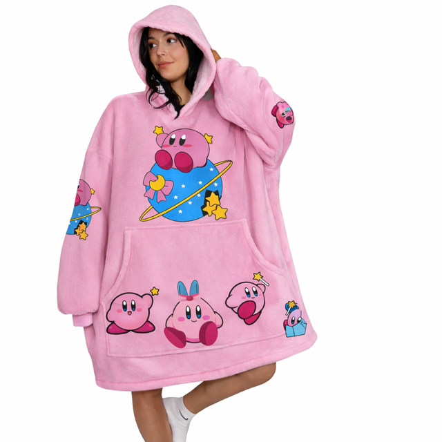Kirby Plush Oversized Wearable Blanket Hoodie – Ultra Soft Cozy Fleece Hooded Blanket for Women & Teens