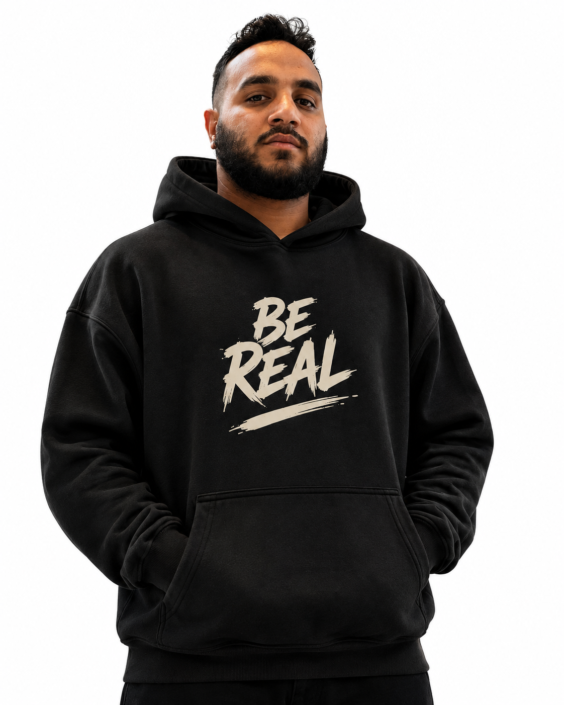 Be Real Hoodie - Motivational Graphic Pullover