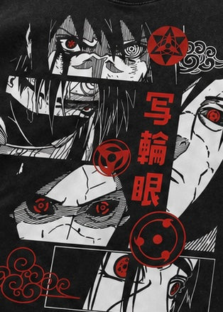 Uchiha family Sharingan Rage Acid Wash Oversized Tee