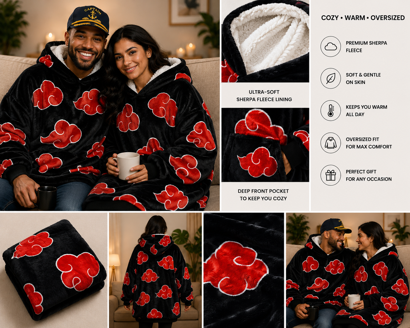 Akatsuki Cloud Oversized Blanket Hoodie