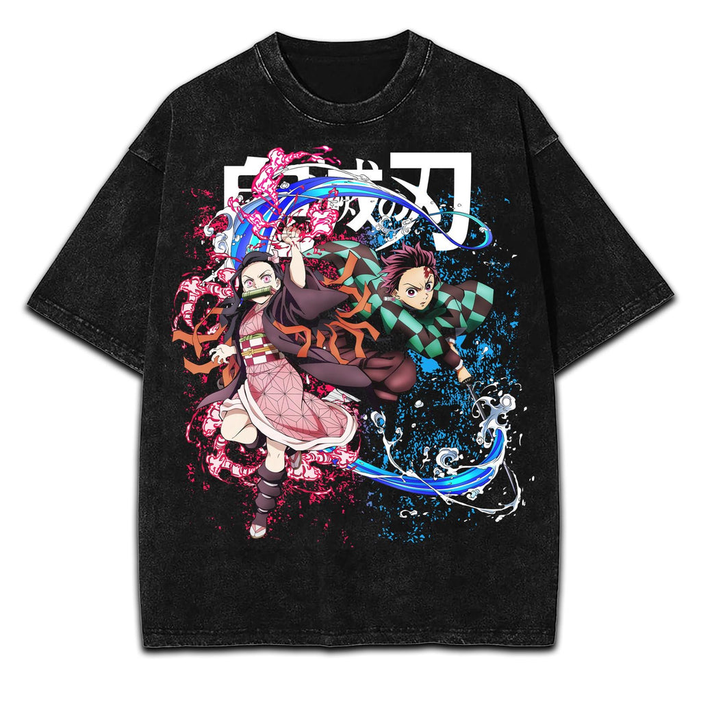 tanjiro and nazuko vintage oversized tee