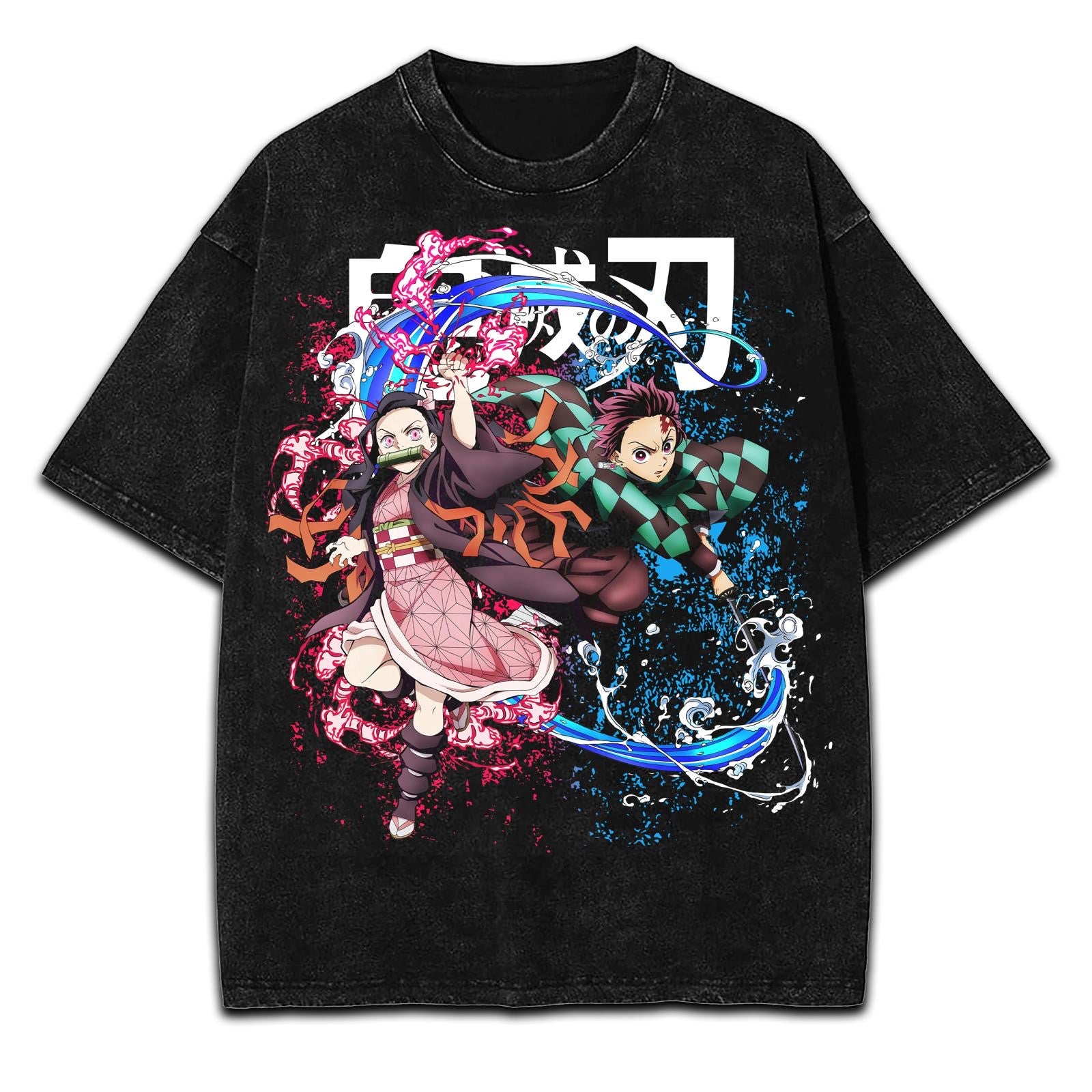 tanjiro and nazuko vintage oversized tee