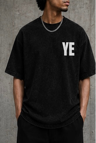 YE Minimal Oversized Acid Wash Tee