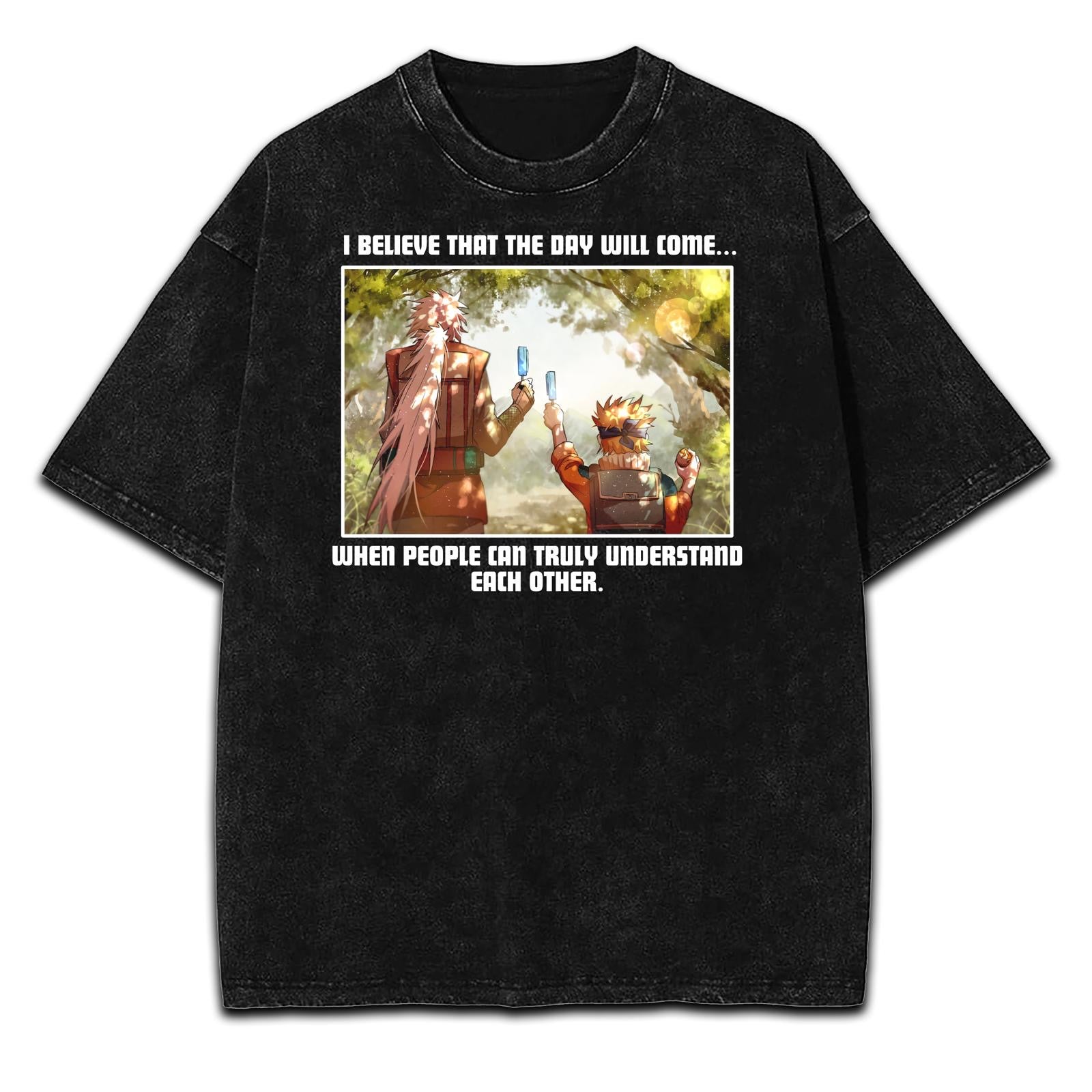 Jiraya and naruto vintage oversized tee
