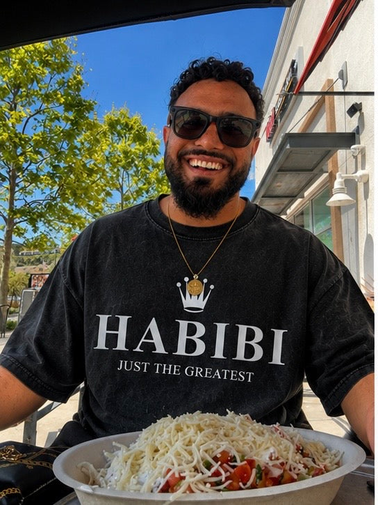 Habibi Just The Greatest Oversized Acid Wash Tee
