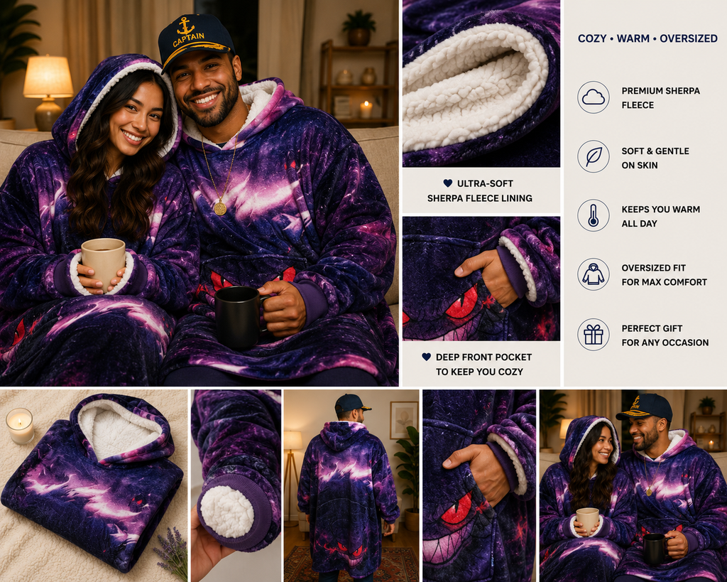 Gengar Galaxy Oversized Blanket Hoodie