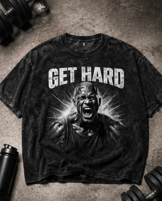 david goginsGet Hard Oversized Acid Wash Tee