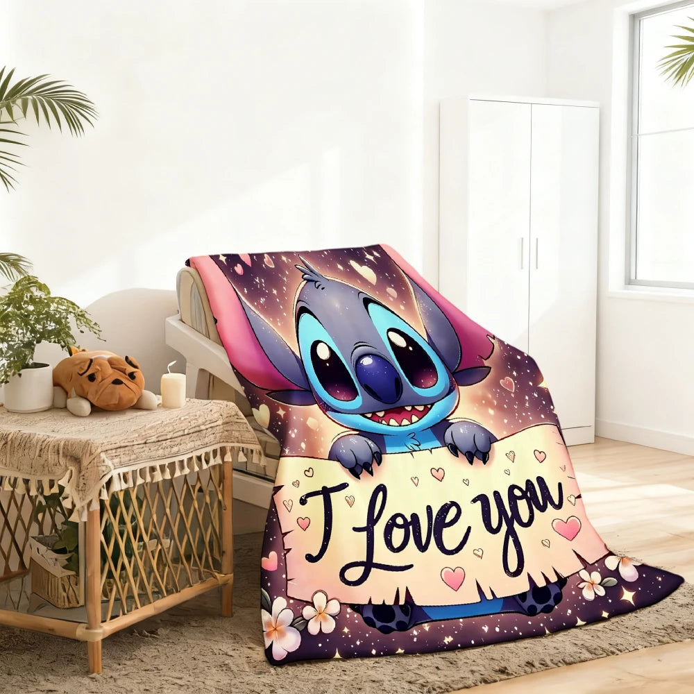 Disney Classic Stitch Star i love you blabket