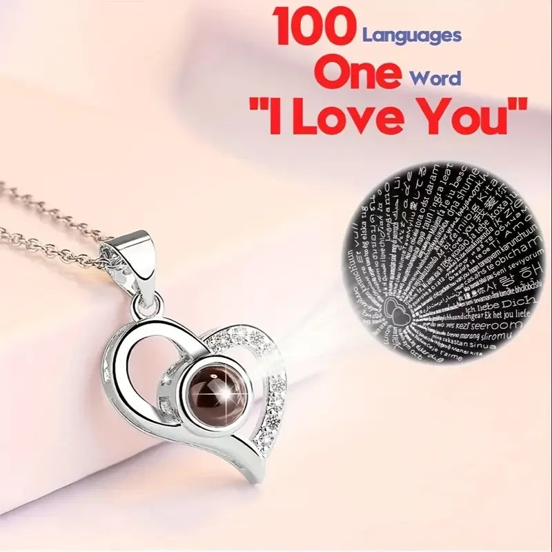 elegant Heart-Shaped Red Rose Necklace with Gift Box -