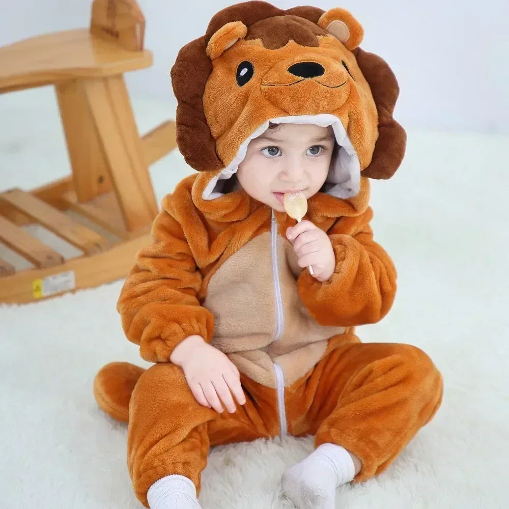 Baby Rompers  Kigurumi Lion Costume For Girls Boys Toddler Animal Jumpsuit Infant Clothes Pyjamas Kids Overalls