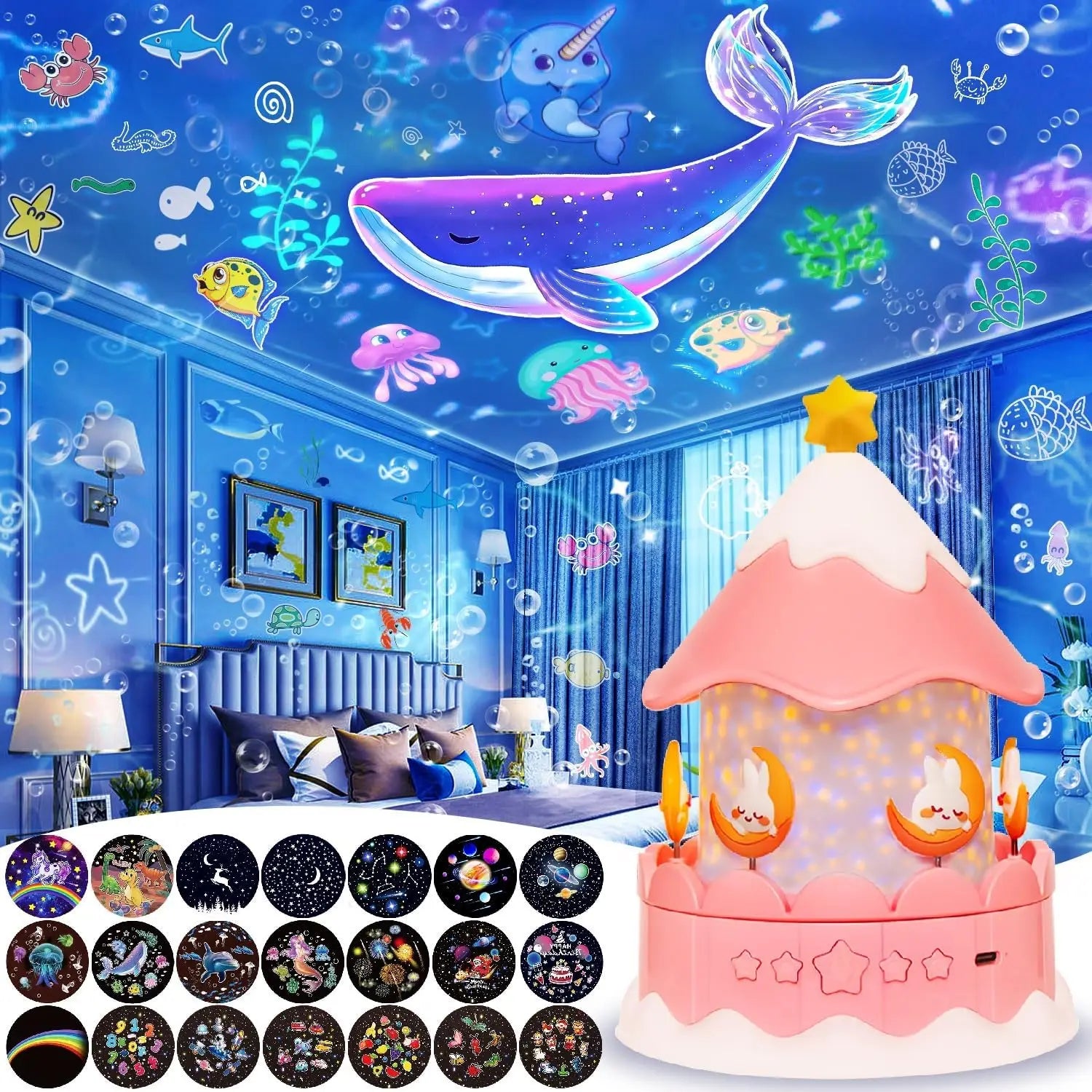Star Galaxy Projector 21 in 1 Starry Sky Projector with 360°