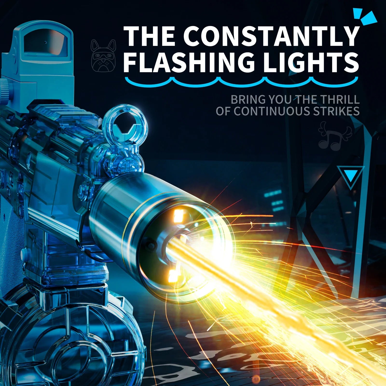 Simulated Firing and Recoil Electric Water Gun Toys Children Automatic Sensor Lights Water Pistol