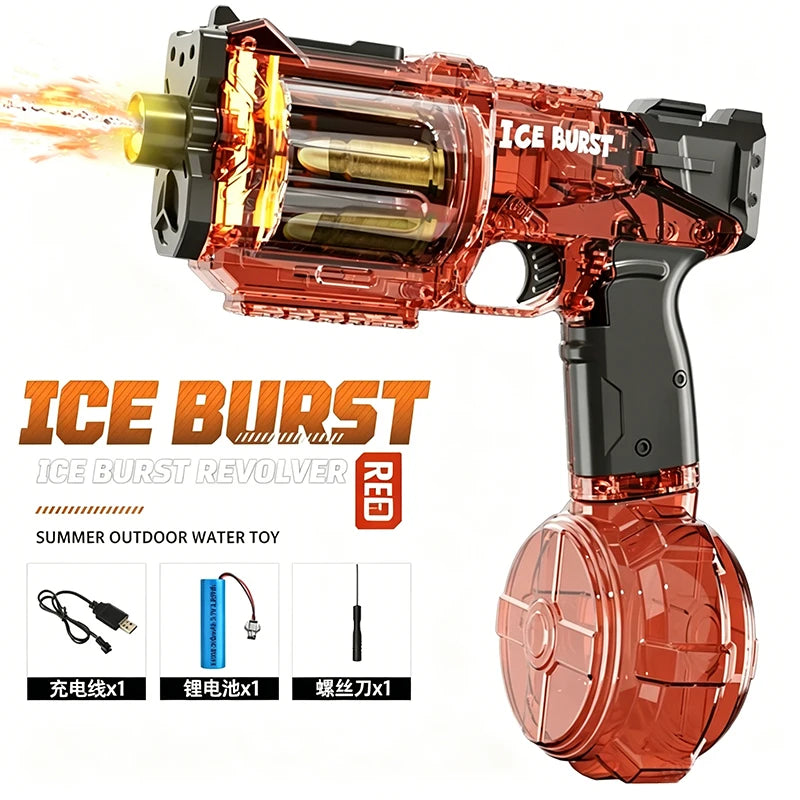 Simulated Firing and Recoil Electric Water Gun Toys Children Automatic Sensor Lights Water Pistol