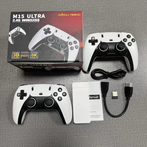 4K TV Game Stick M15 ultra 64G 128G Handheld Game Player 2.4G Dual Wireless Controller 50000+ Games