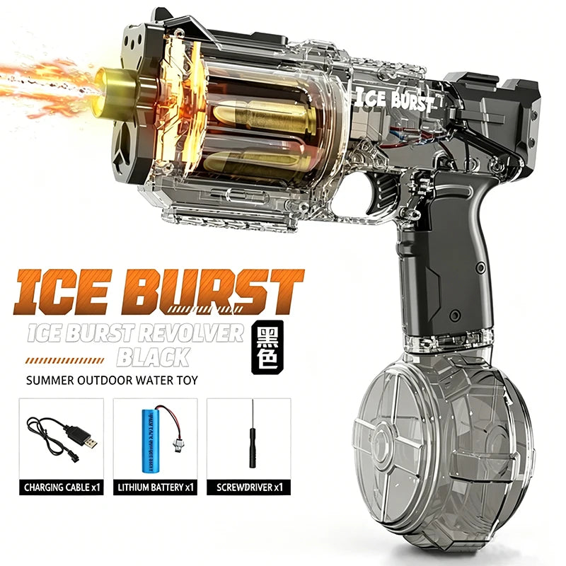 Simulated Firing and Recoil Electric Water Gun Toys Children Automatic Sensor Lights Water Pistol