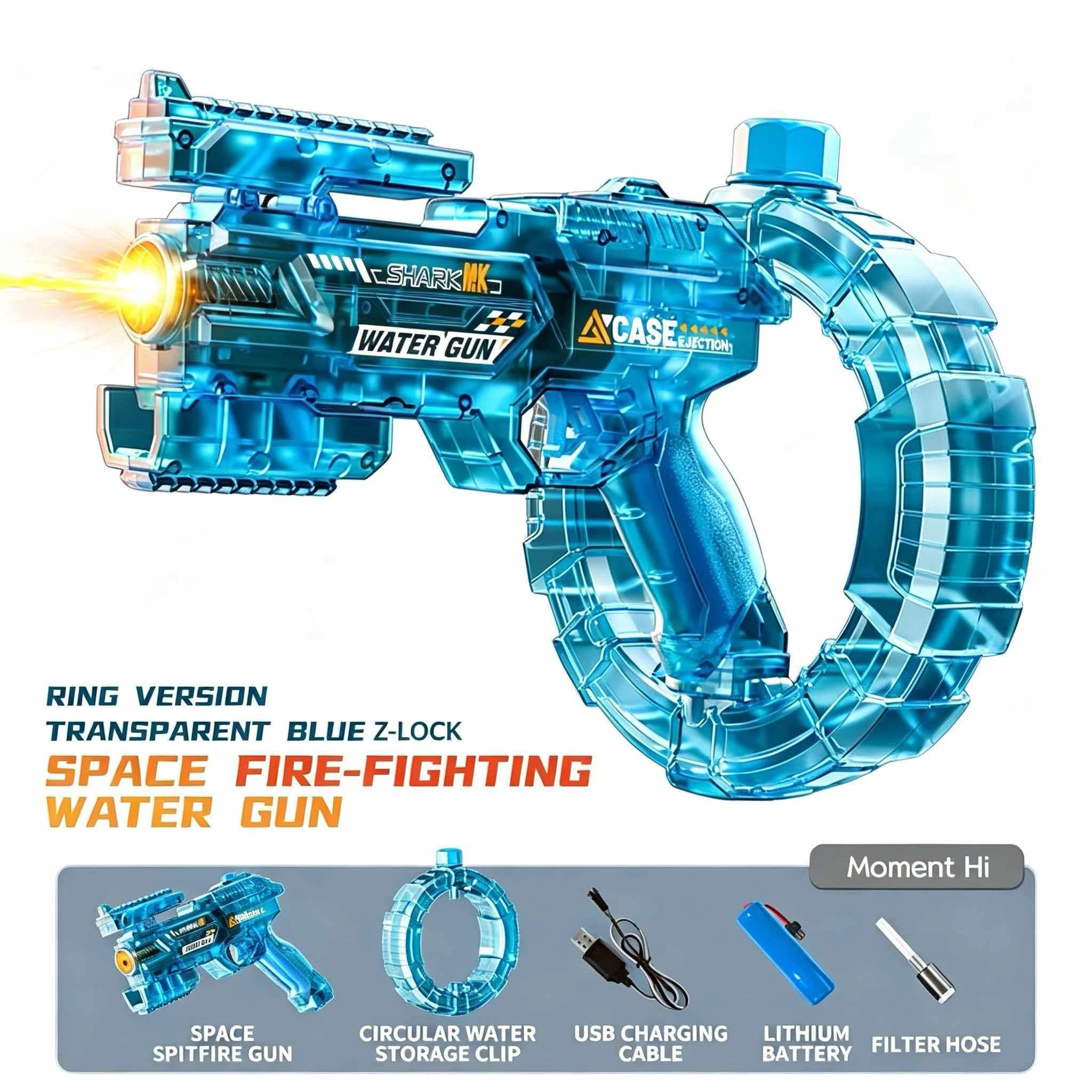 Simulated Firing and Recoil Electric Water Gun Toys Children Automatic Sensor Lights Water Pistol