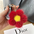 Dior Mink Fur Sunflower keychain