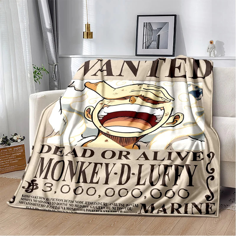 One Piece Luffy Gear 5 Wanted zoro blanket