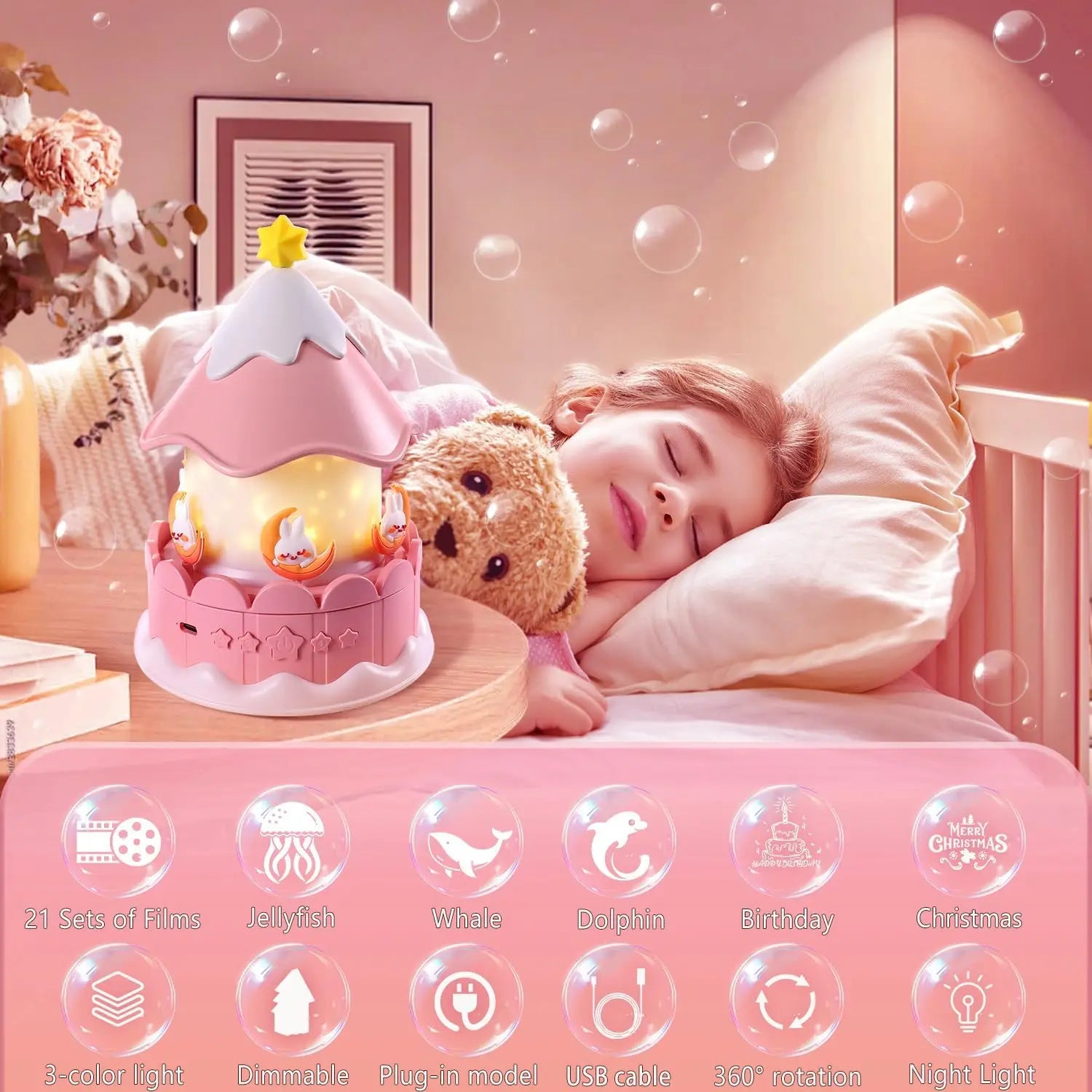 Star Galaxy Projector 21 in 1 Starry Sky Projector with 360°