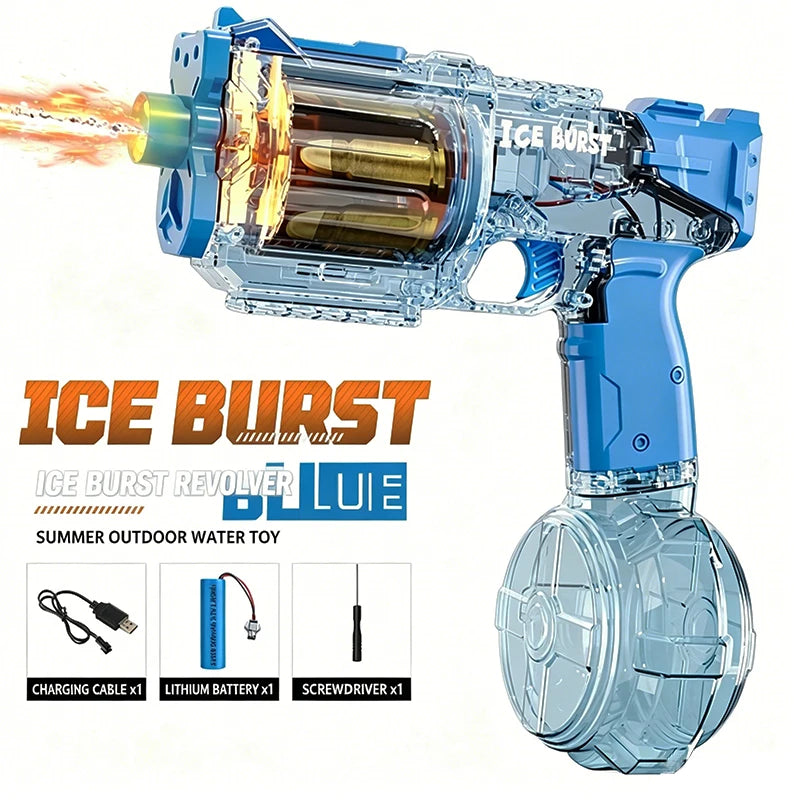 Simulated Firing and Recoil Electric Water Gun Toys Children Automatic Sensor Lights Water Pistol