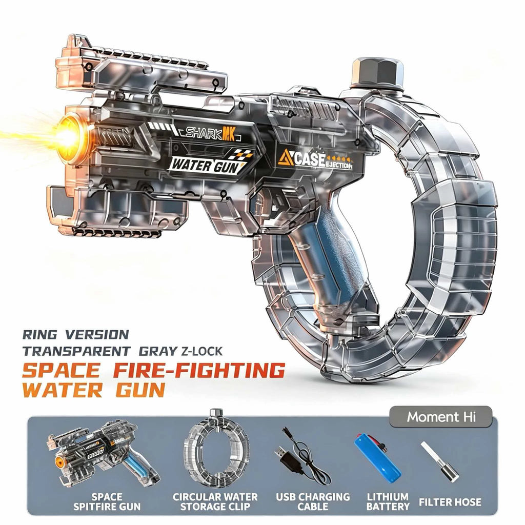 Simulated Firing and Recoil Electric Water Gun Toys Children Automatic Sensor Lights Water Pistol