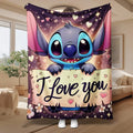 Disney Classic Stitch Star i love you blabket