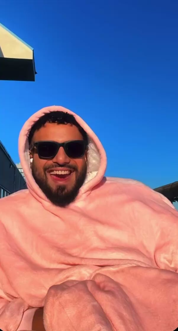 Pink Oversized Blanket Hoodie